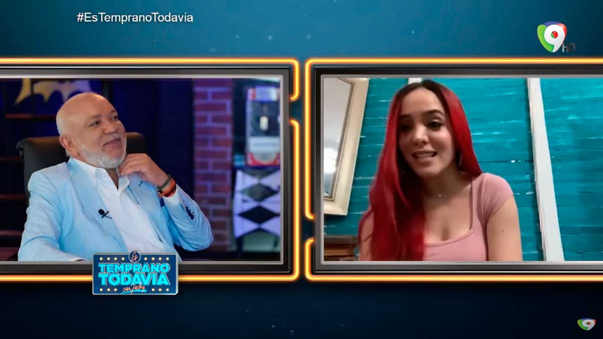 Karen Yapoort junto a Jochy Santos en Es Temprano Todavía