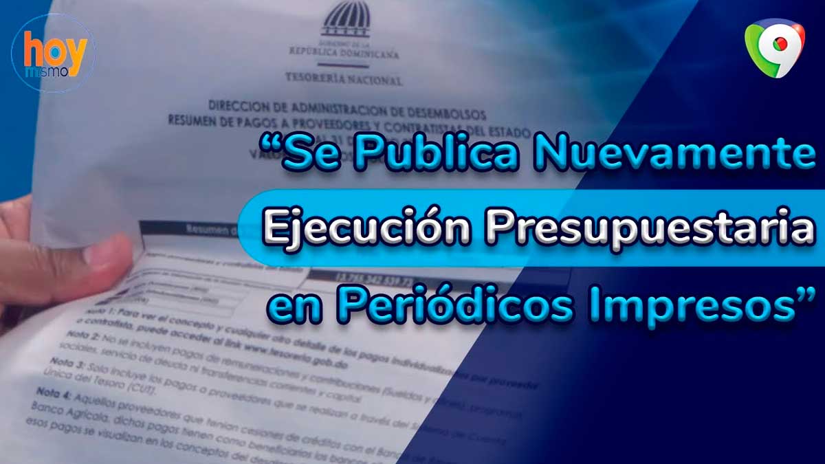 Se publica nuevamente ejecución presupuestaria en periódicos impresos