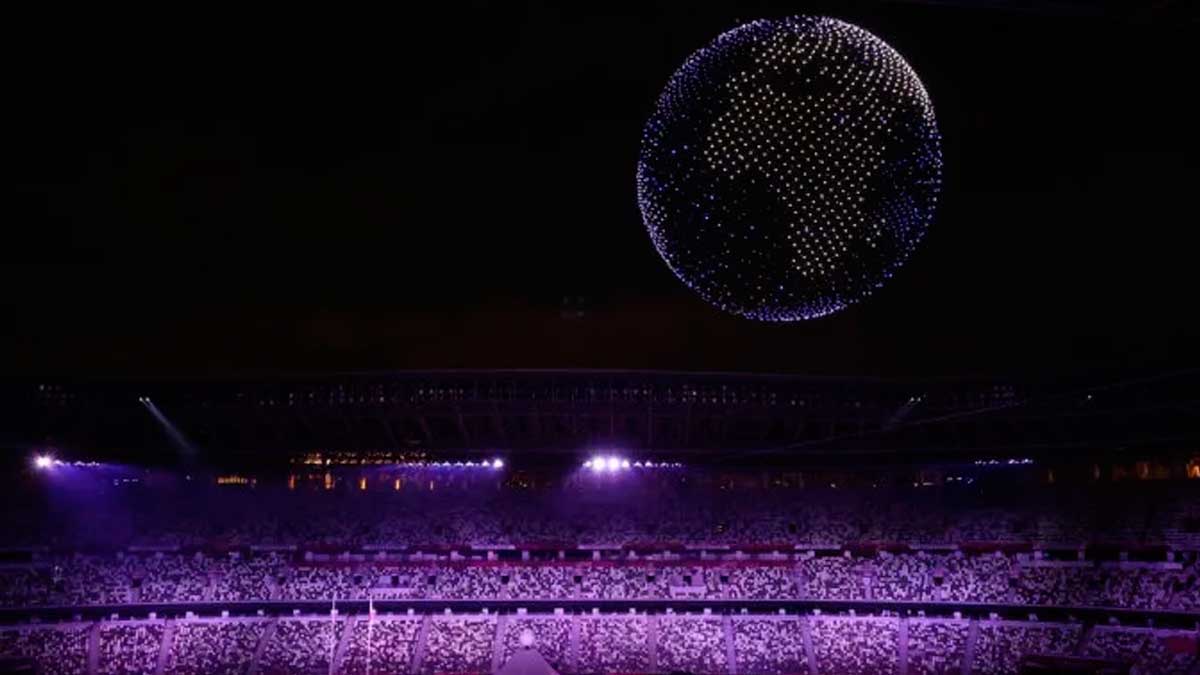 Show aéreo de 1824 drones en la ceremonia de apertura de los Juegos Olímpicos