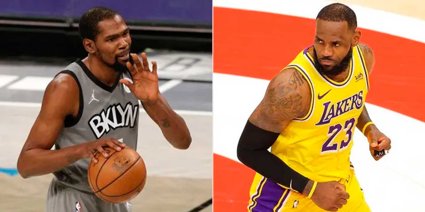 LeBron James y Kevin Durant lideran votación All-Star 2021