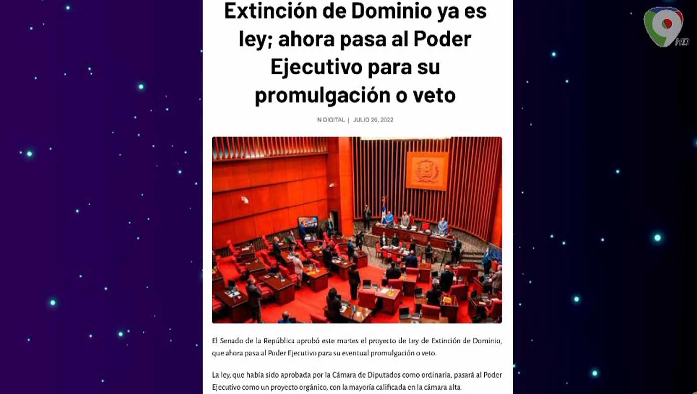 Aprobacion ley de extincion de dominio