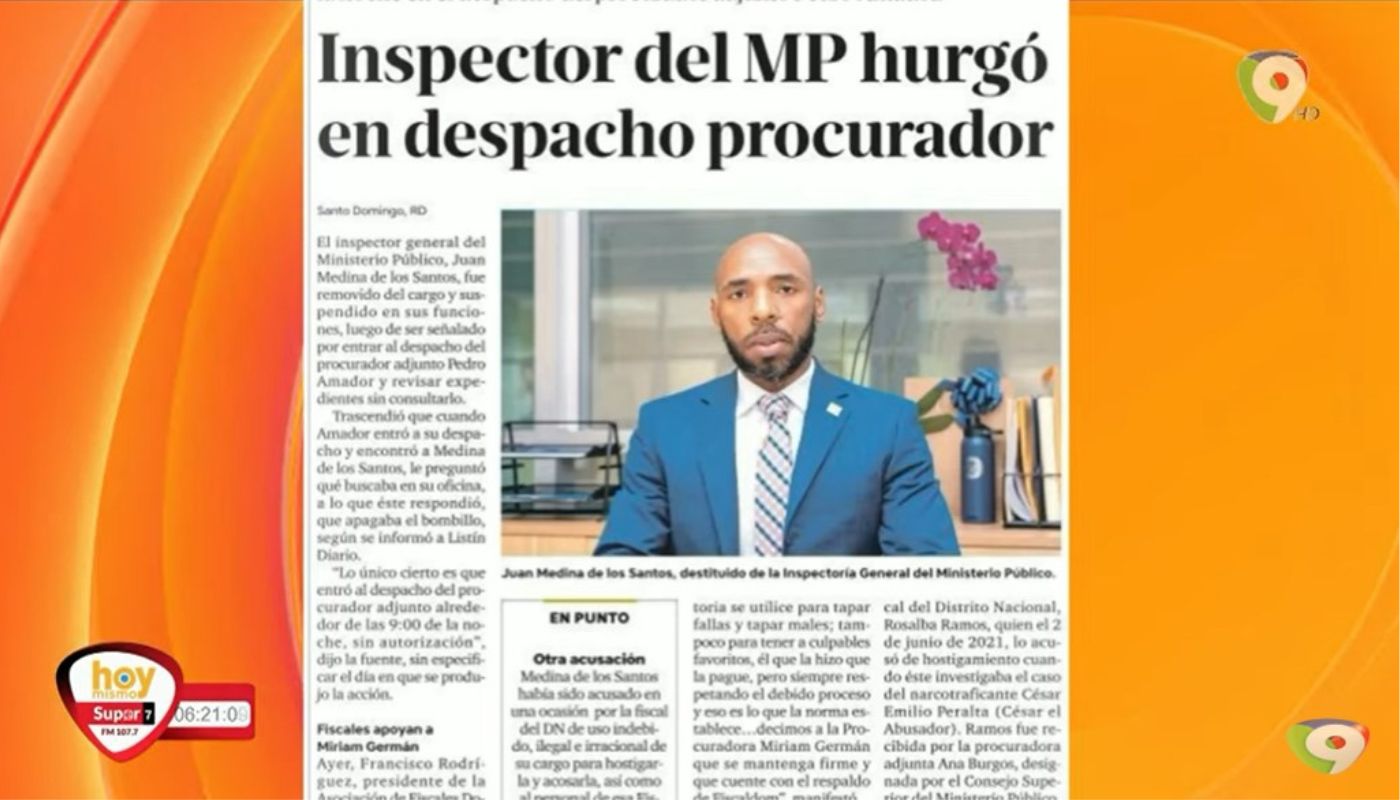 Cancelan a inspector general del MP por espionaje