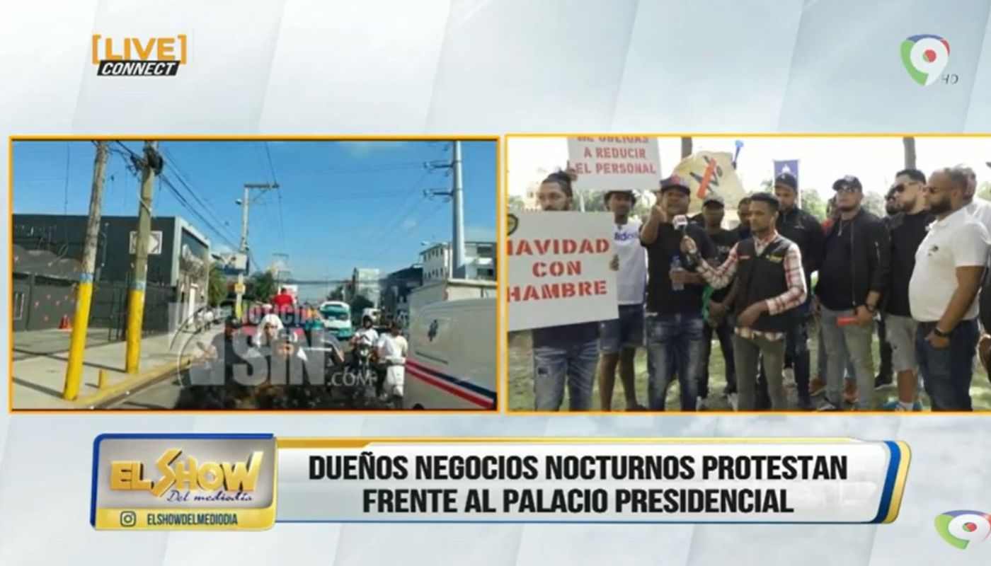 Dueños de negocios nocturnos protestan frente al palacio