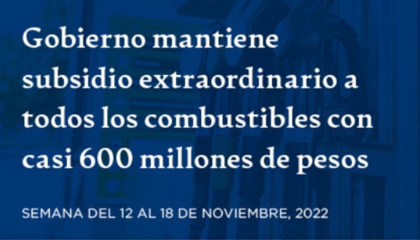 Gobierno mantiene subsidio