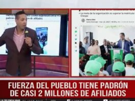 Fuerza del pueblo tiene padrón de casi 2 millones de afiliados