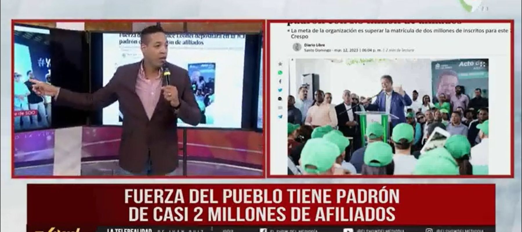 Fuerza del pueblo tiene padrón de casi 2 millones de afiliados