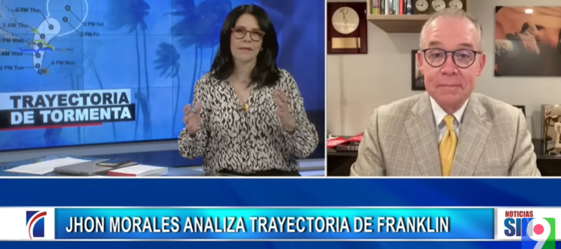 Analizan lo último de la trayectoria Tormenta Franklin