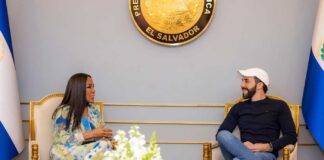 El Presidente Nayib Bukele, Magali Febles y El Miss Universo 2023